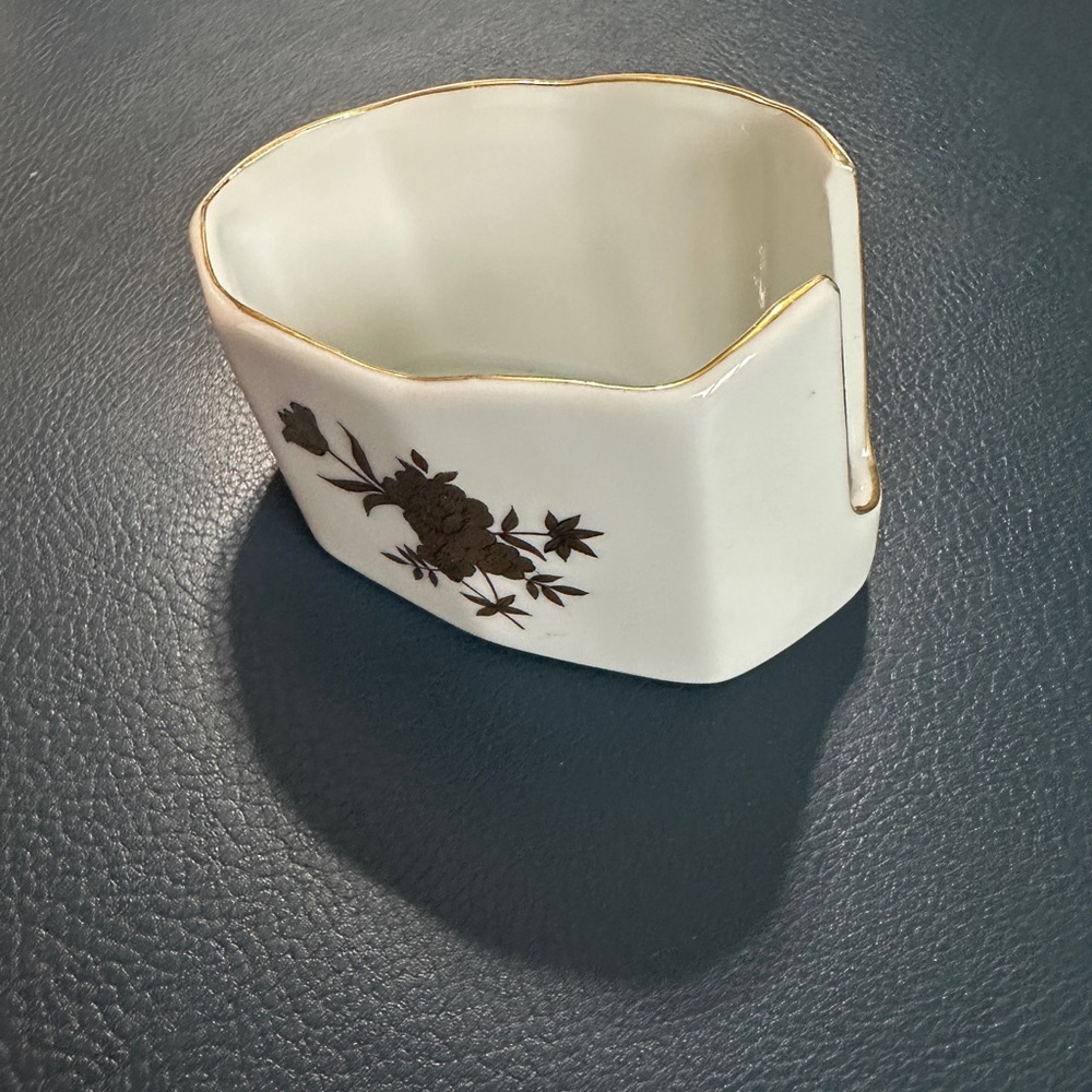 Vintage to antique spoon holder porcelain gold detail